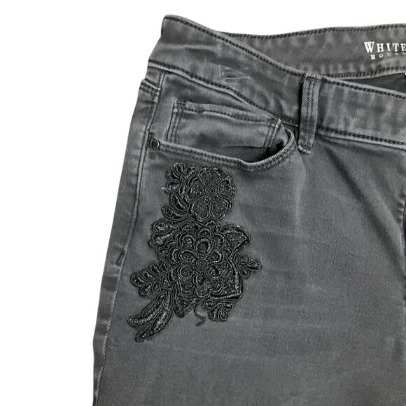 Women's Black Jeans with Embellishment WHBM Size 8 EUC - Picture 5 of 7